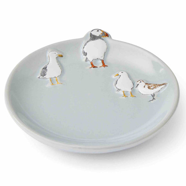 Coastal Birds Ceramic Teabag Tidy