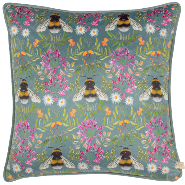 House of Bloom Zinnia Bee Repeat Cushion Cover - Multi