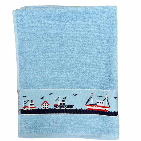 Boats Blue Kitchen Towel