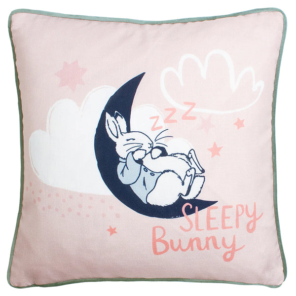 Peter Rabbit Sleepy Head Cushion Cover - Pink