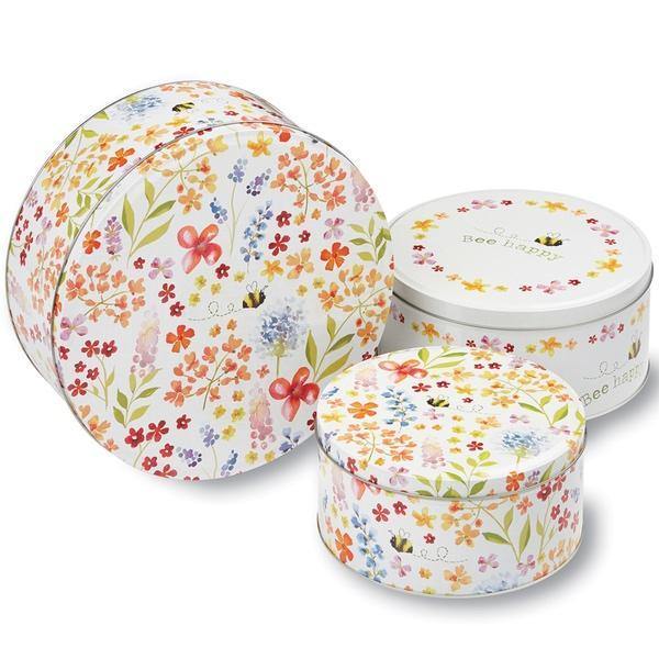Bee Happy Set of 3 Cake Tins-Williamsons Factory Shop
