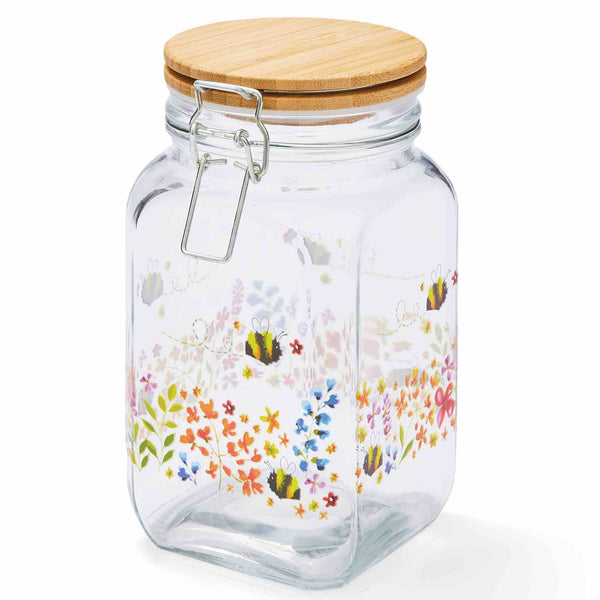 Bee Happy 1L Glass Storage Jar