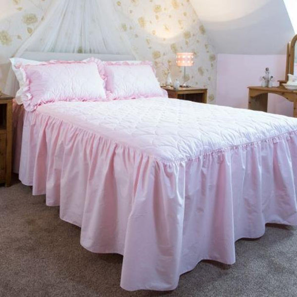 Charlotte Fitted Bedspread Set - Pink-Williamsons Factory Shop