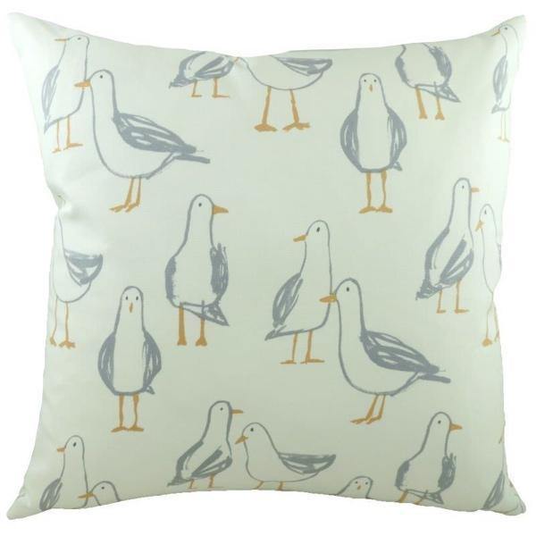 Marine Seagulls Cushion Cover - Natural-Williamsons Factory Shop