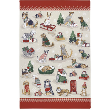 Merry Mutts Cotton Tea Towel - Red