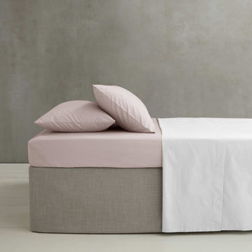 Easy Iron Percale Fitted Sheet (25cm) - Blush Pink