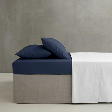Easy Iron Percale Extra Deep Fitted (35cm) - Navy Blue