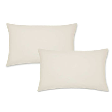 Paire de taies d’oreiller en percale facile à repasser - Crème