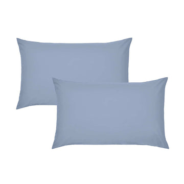 Easy Iron Percale Pillowcase Pair - Lansfield Blue