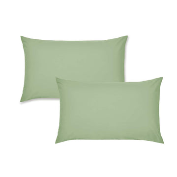 Easy Iron Percale Pillowcase Pair - Sage Green