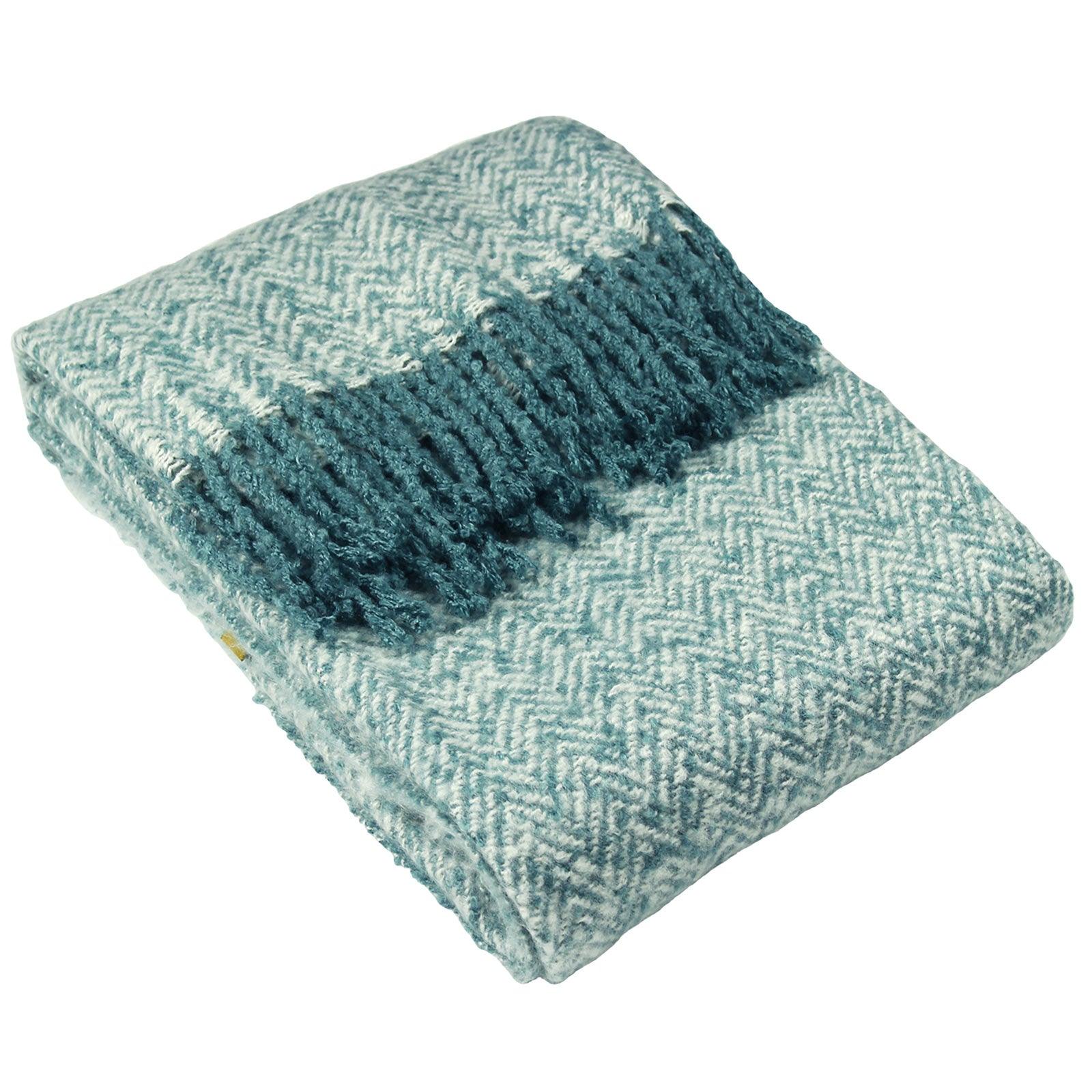 Furn Weaver Herringbone Throw - Teal