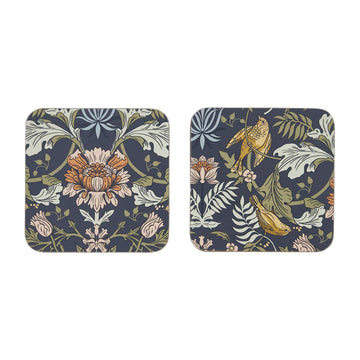 Finch & Flower Coasters 4 Pack - Navy