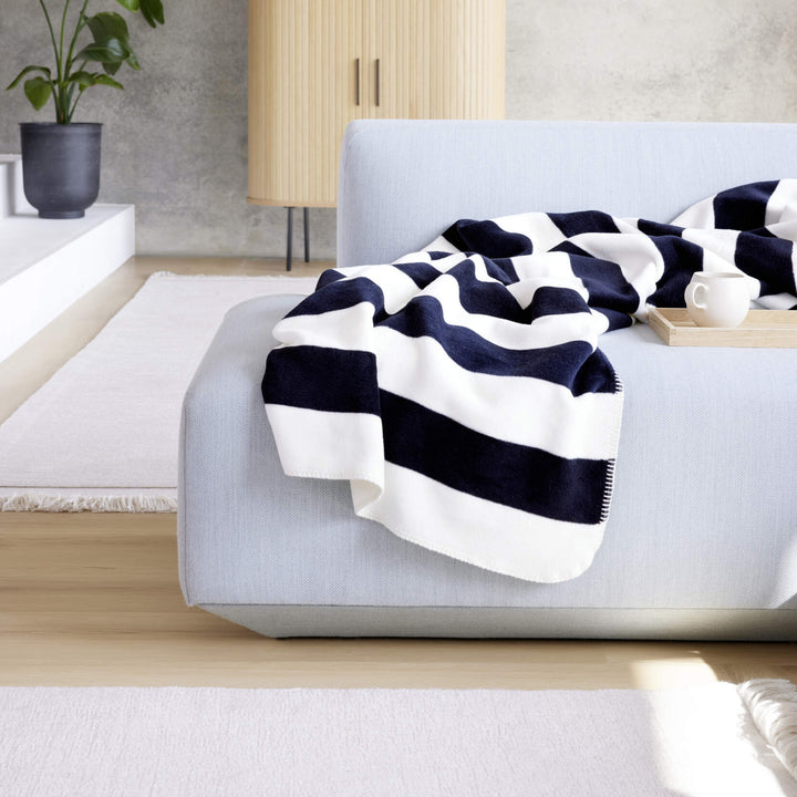 Ibena London Luxury Blanket - Black/White - Williamsons Factory Shop