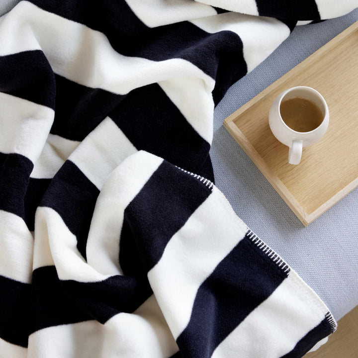 Ibena London Luxury Blanket - Black/White - Williamsons Factory Shop