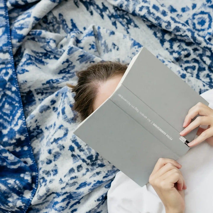 Ibena Amari Luxury Blanket Blue Williamsons Factory Shop