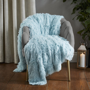 Cuddly Blanket Throw - Duck Egg Blue