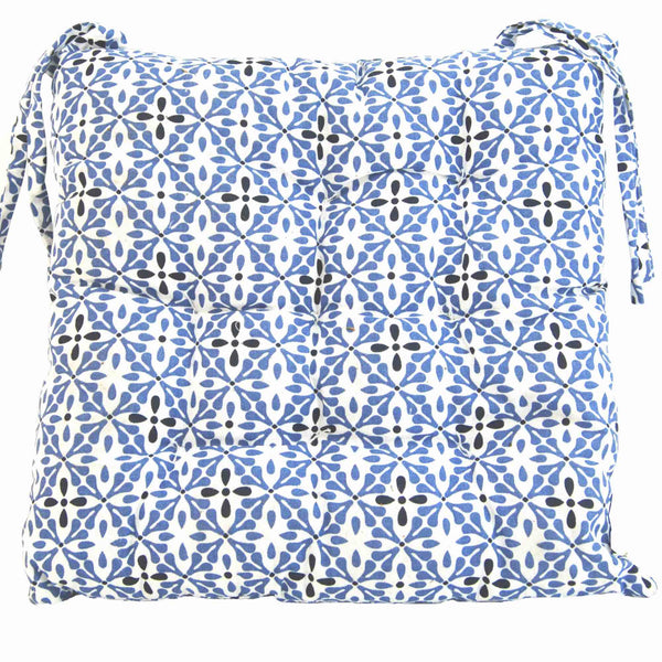 Geometric Blue Seat Pad