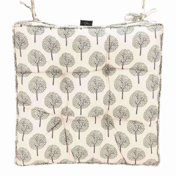 Linen Trees Cream Box Seat Pad