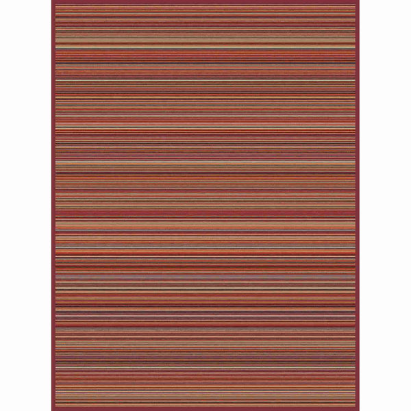 Ibena Malang Luxury Blanket - Burgundy Stripe - Williamsons Factory Shop