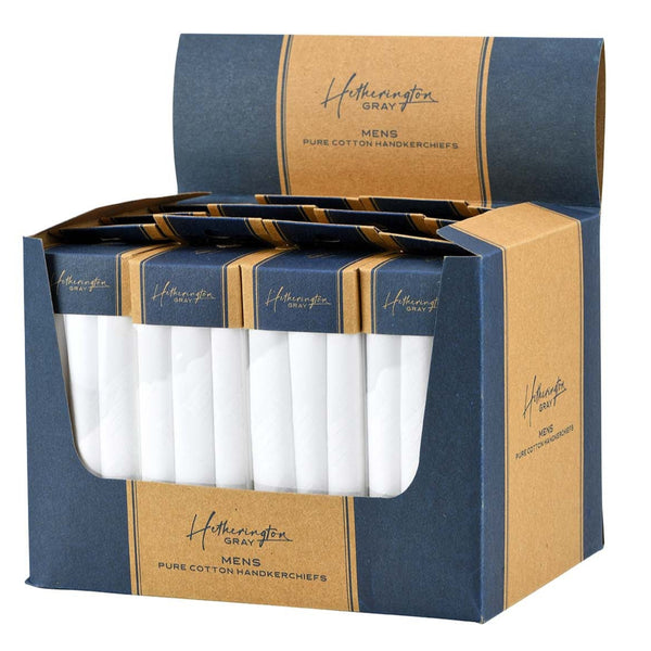 Mens 3pk White Cotton Handkerchiefs