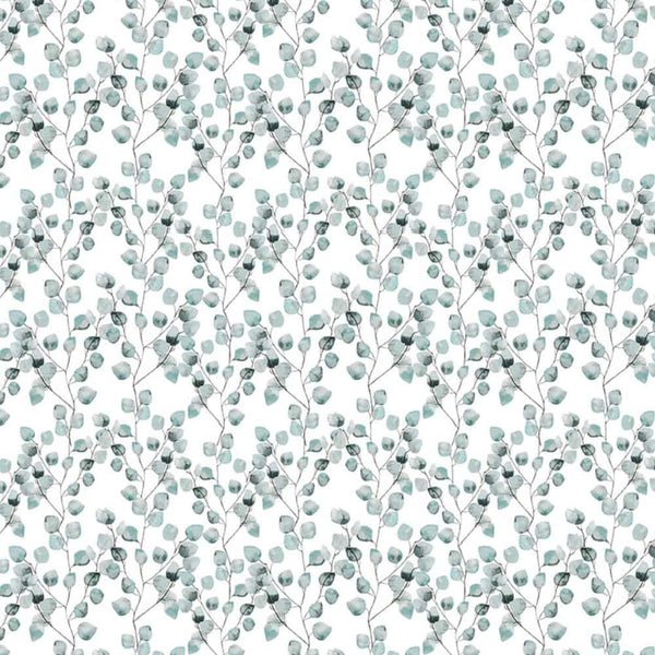 Green Stem Leaves Vinyl Oil Cloth - Williamsons Factory Shop