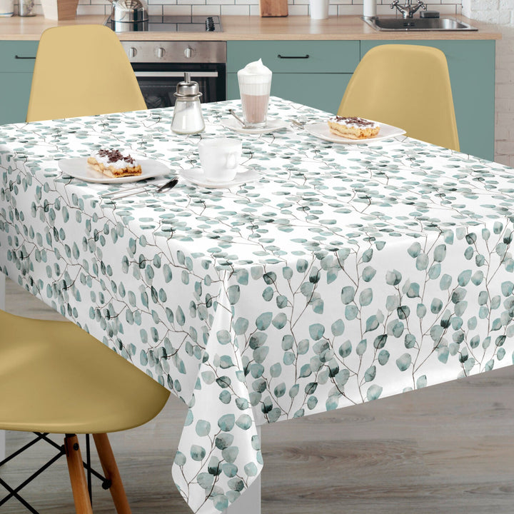 Green Stem Leaves Vinyl Oil Cloth - Williamsons Factory Shop
