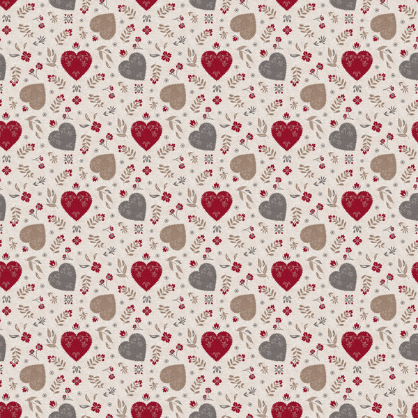Multi Hearts Vinyl Oil Cloth