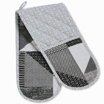 Larsson Geo Double Oven Glove - Grey