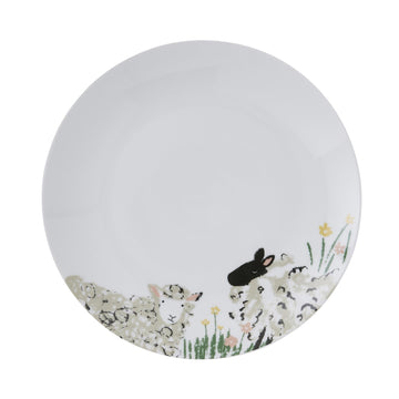 Woolly Sheep Porcelain Dinner Plate - White