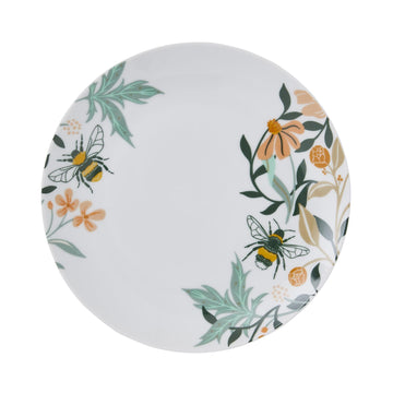 Bee Bloom Porcelain Side Plate - White