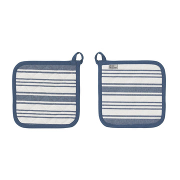 Denim Stripe Pot Mat - Blue