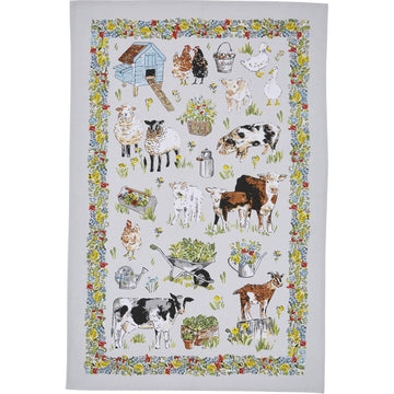 Portman Farm Cotton Tea Towel - Grey