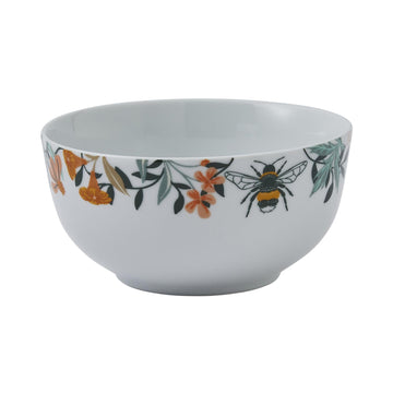 Bee Bloom Porcelain Bowl - White