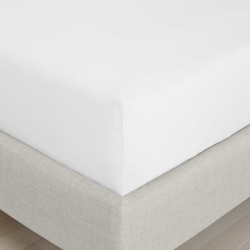 200TC Katoenen Percale Diep Hoeslaken (32cm) - Wit