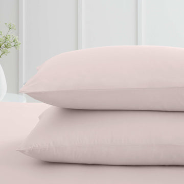 Par de fundas de almohada de percal de algodón de 200 hilos - Rosa rubor
