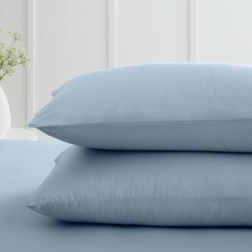 200TC Cotton Percale Pillowcase Pair - Blue