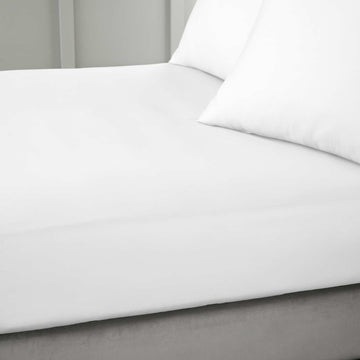 400TC Cotton Sateen Extra Deep Sheet (36cm) - White