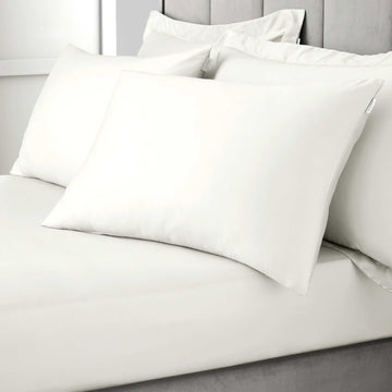 400TC Cotton Sateen Extra Deep Fitted Sheet (36cm) - Ivory