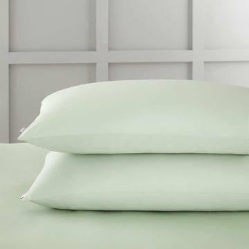 400TC Cotton Sateen Pillowcase Pair - Green
