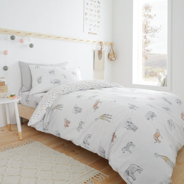 Bianca Zoo Animals Duvet Cover Set - White