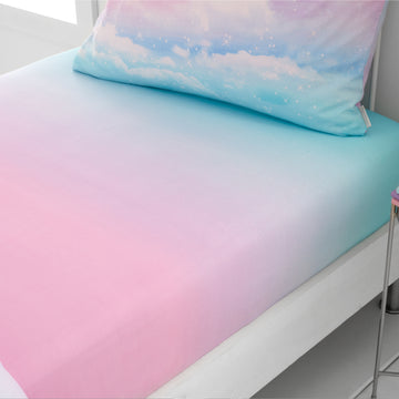 Ombre Rainbow Clouds Fitted Sheet - Pastel