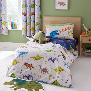 Prehistoric Dinosaurs Duvet Cover Set - Natural