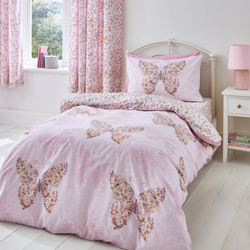 Enchanted Butterfly Duvet Cover Set - Pink