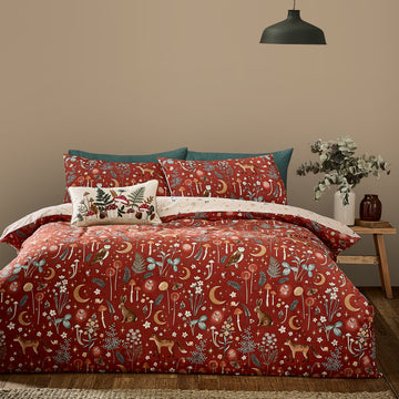 Enchanted Twilight Animals Duvet Cover Set - Burnt Orange