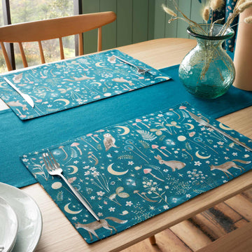 Enchanted Twilight Animals Set of 4 Placemats - Green