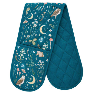 Enchanted Twilight Animals Double Oven Glove - Green