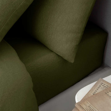 Brushed Cotton Deep Fitted Sheet (32cm) - Green