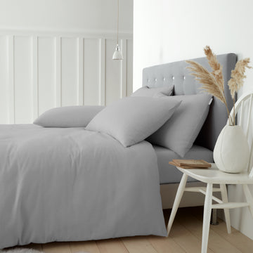 Brushed Cotton Duvet Cover Set - Grey