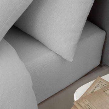 Brushed Cotton Deep Fitted Sheet (32cm) - Grey