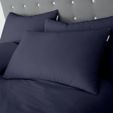 Brushed Cotton Pillowcase Pair - Navy Blue
